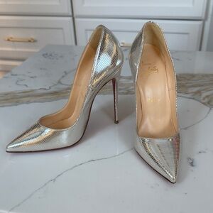 Christian Louboutin Metallic Silver Heels
